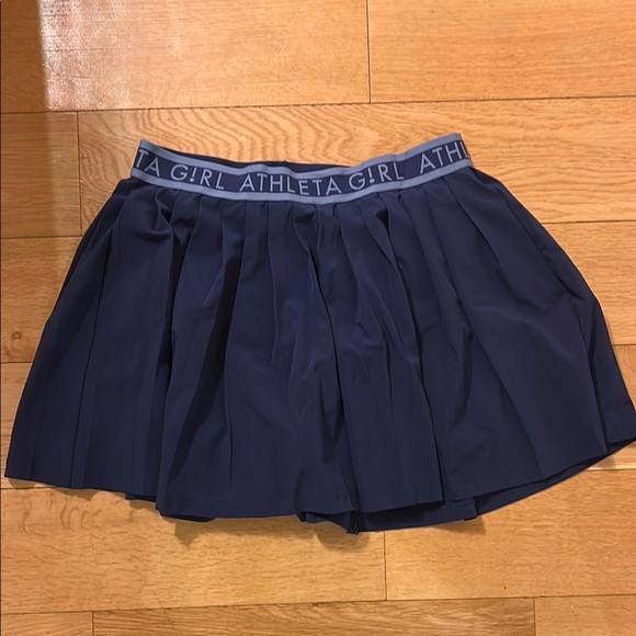 Athleta Blue Pleated Skater Skirt Mini Casual - Picture 1 of 4